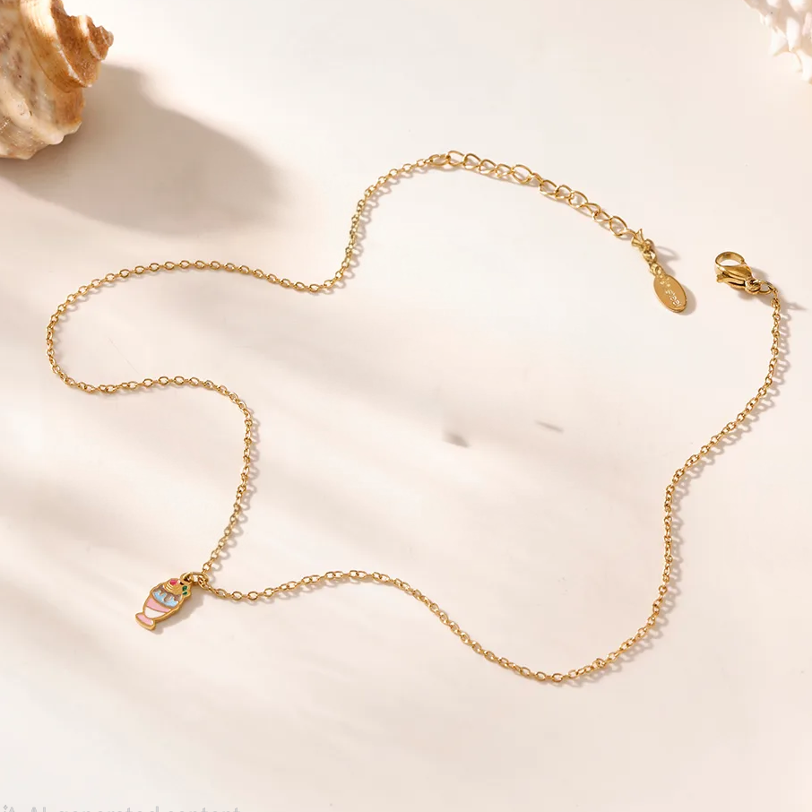 Frosty Sundae Necklace for Kids - 18K Gold Plated