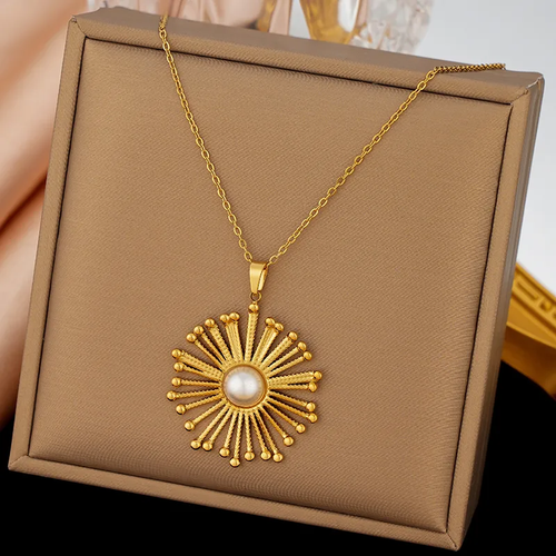 Aethel Sun Necklace for Women - 18K Gold Plated