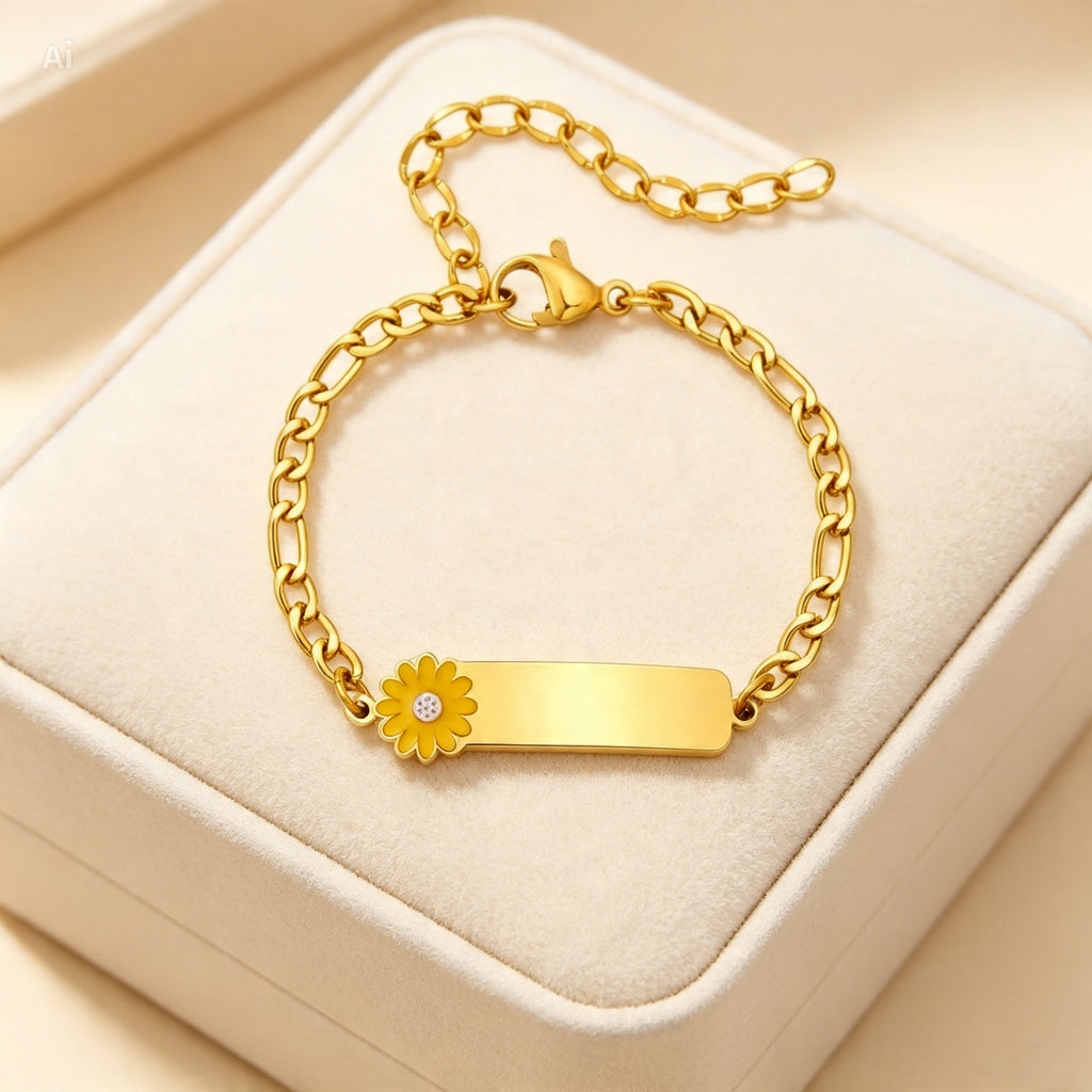 Honey Flower Bracelet For Kids - 18K Gold Plated