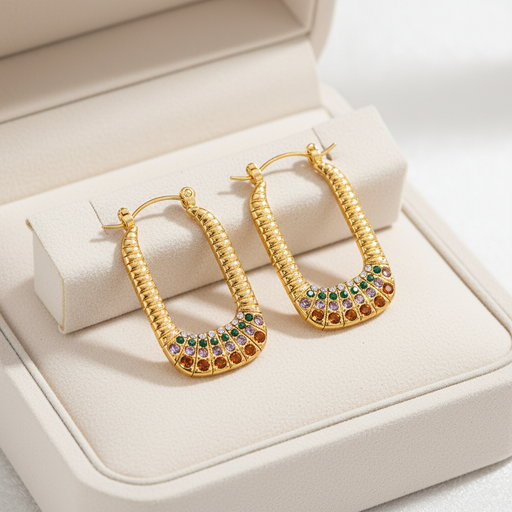 Hena Shine Earrings For Women - 18 K Gold Plated