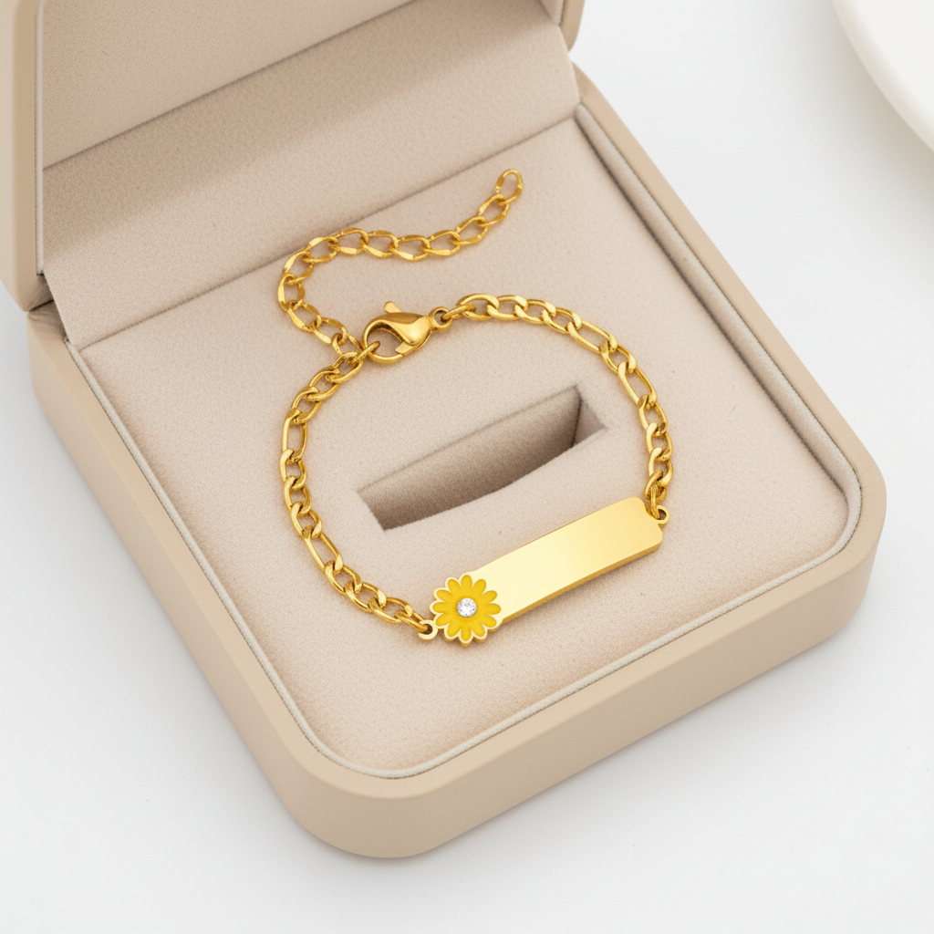 Honey Flower Bracelet For Kids - 18K Gold Plated