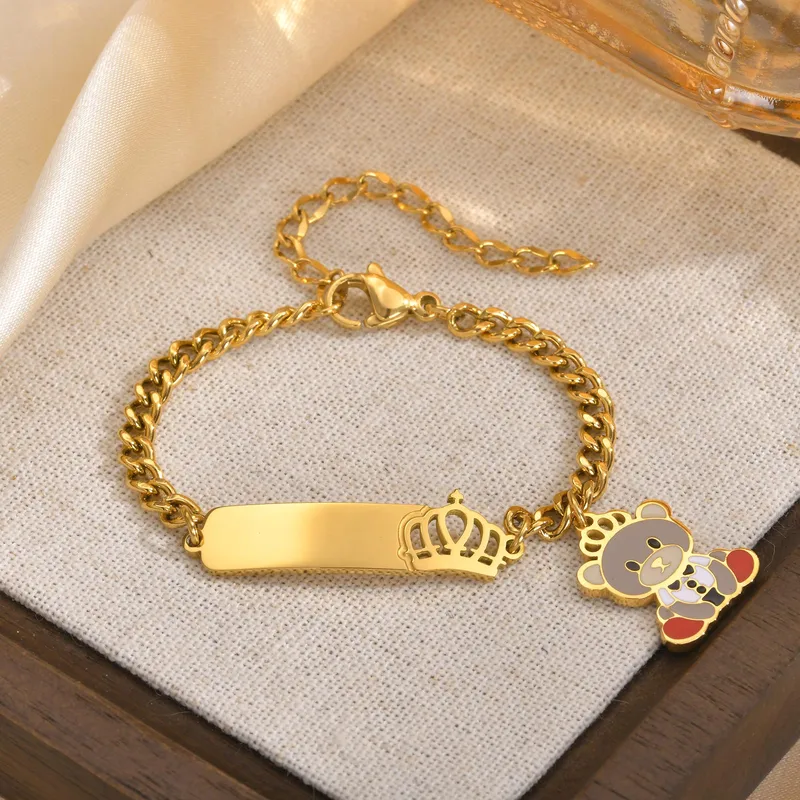 Royal Teddy Bracelet For Kids - 18K Gold Plated