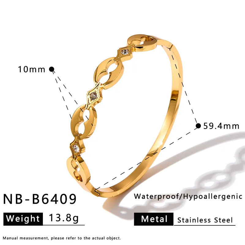 Nova Link Bangle for Women - 18K Gold Plated