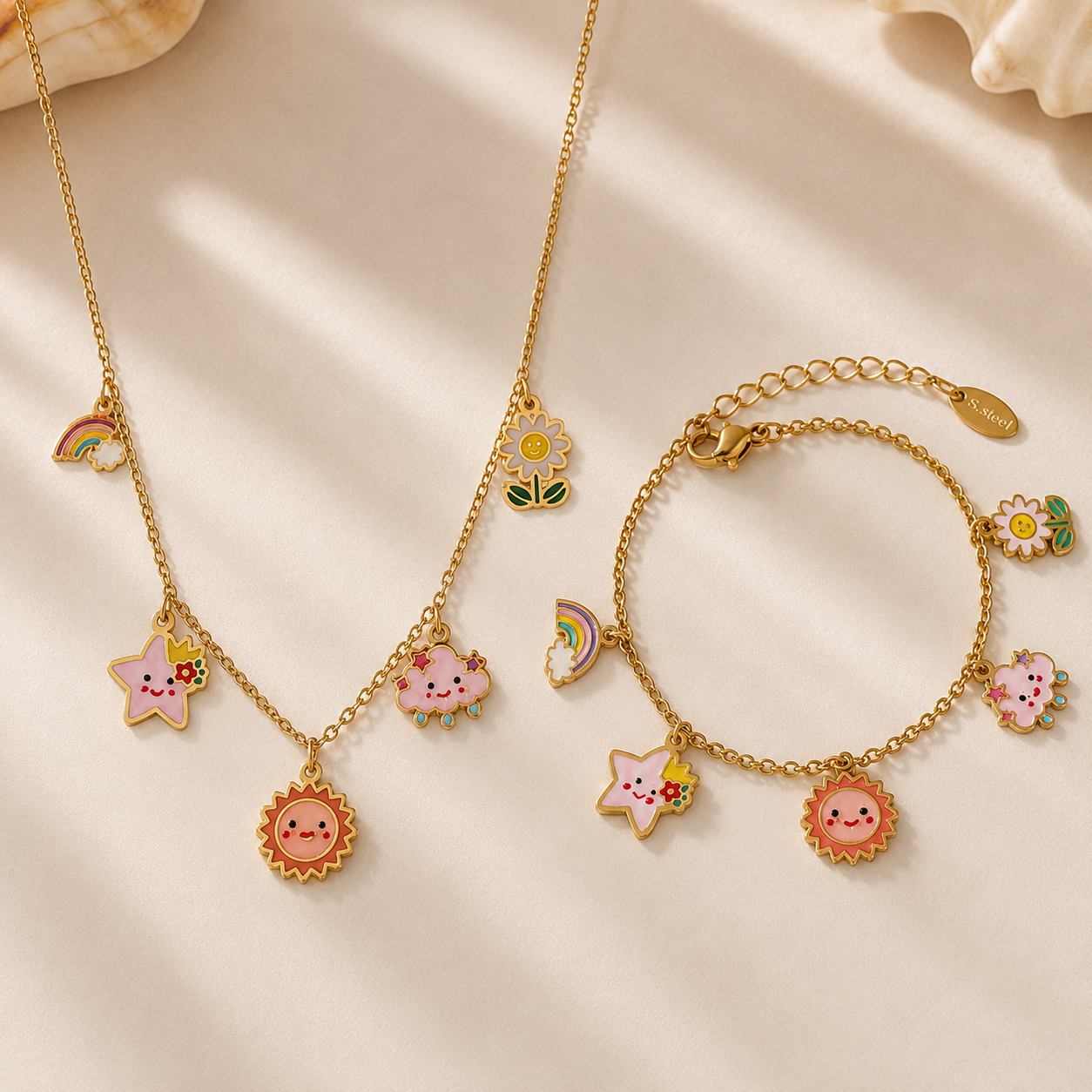 Sunny Bloom  Jewelry Set For Kids - 18K Gold Plated