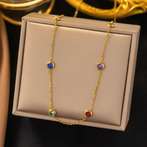 Chromatic Charm Necklace For Women - 18K Gold Plated
