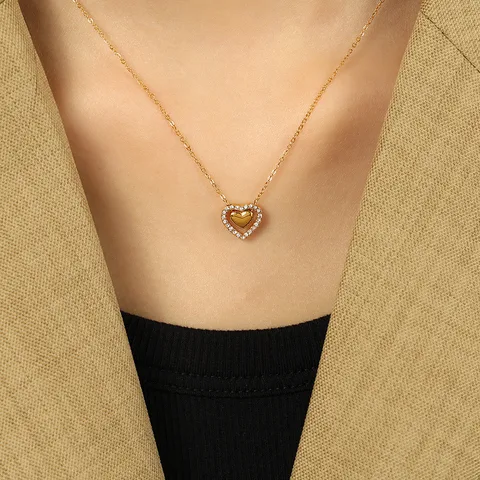 Velora Heart Necklace for Women - 18K Gold Plated