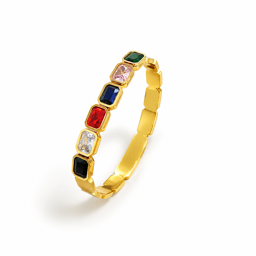 Gemma Vita Bangle For Women - 18K Gold Plated