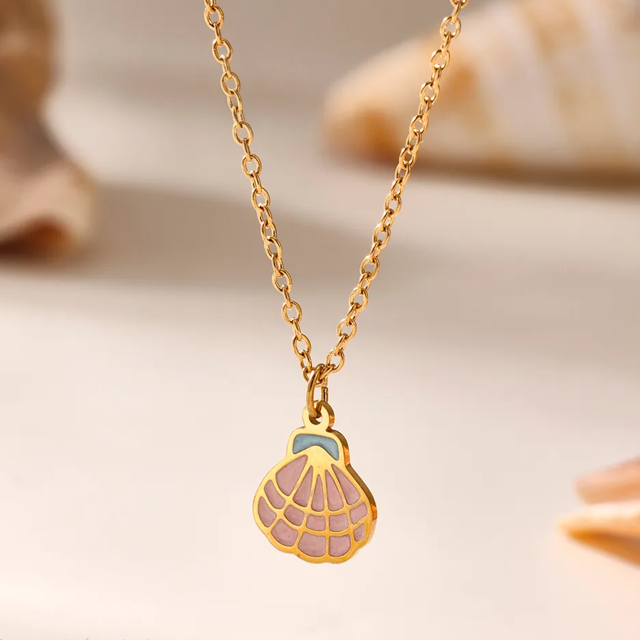 Aquaria Seashell Necklace for Kids - 18K Gold Plated