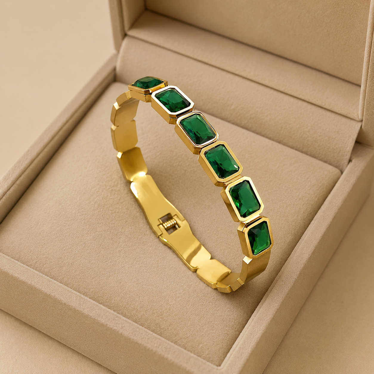 Gemma Royale Bangle For Women - 18K Gold Plated