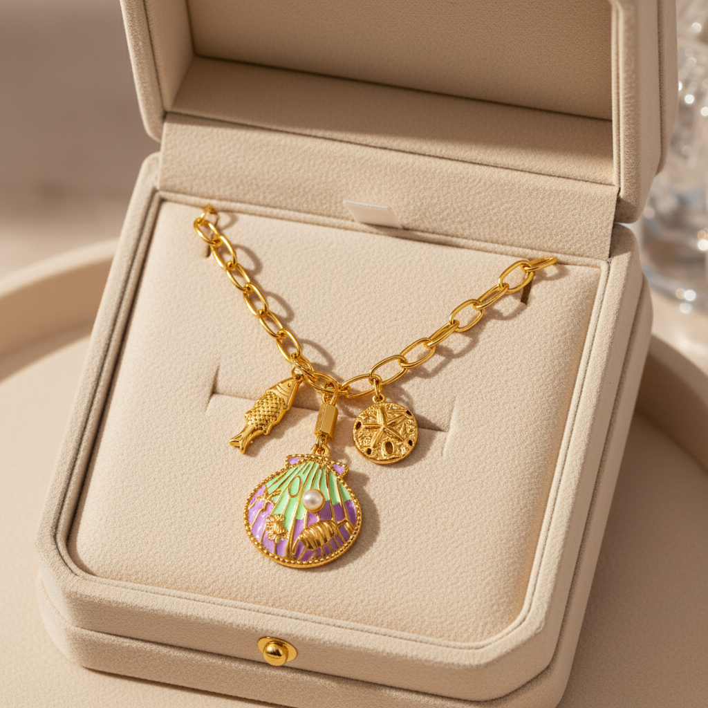 Perla Maris Necklace For Women - 18K Gold Plated