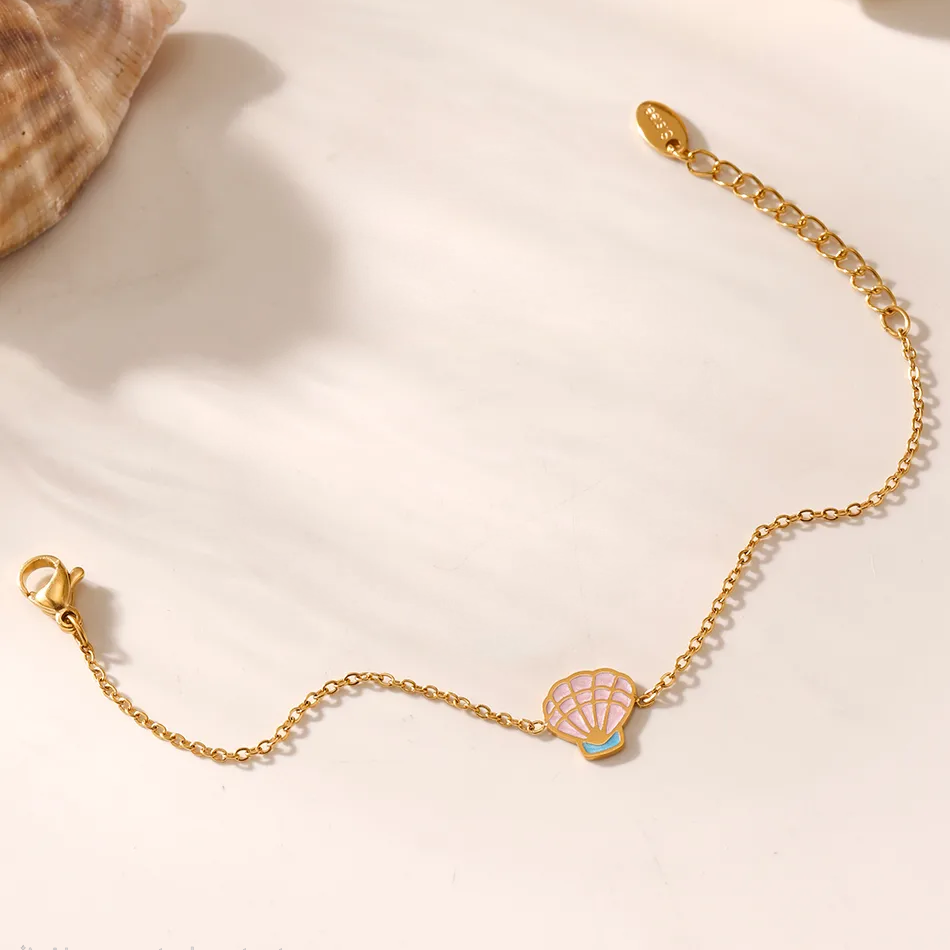 Aquaria Seashell Bracelet for Kids - 18K Gold Plated