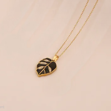 Midnight Foliage Necklace for Women - 18K Gold Plated