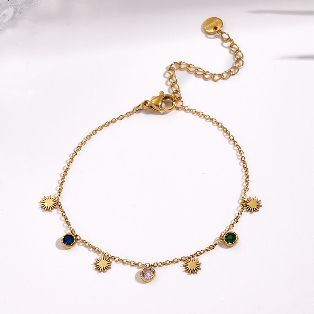 Sunbeam Charm Anklet For Kids - 18K Gold Plated