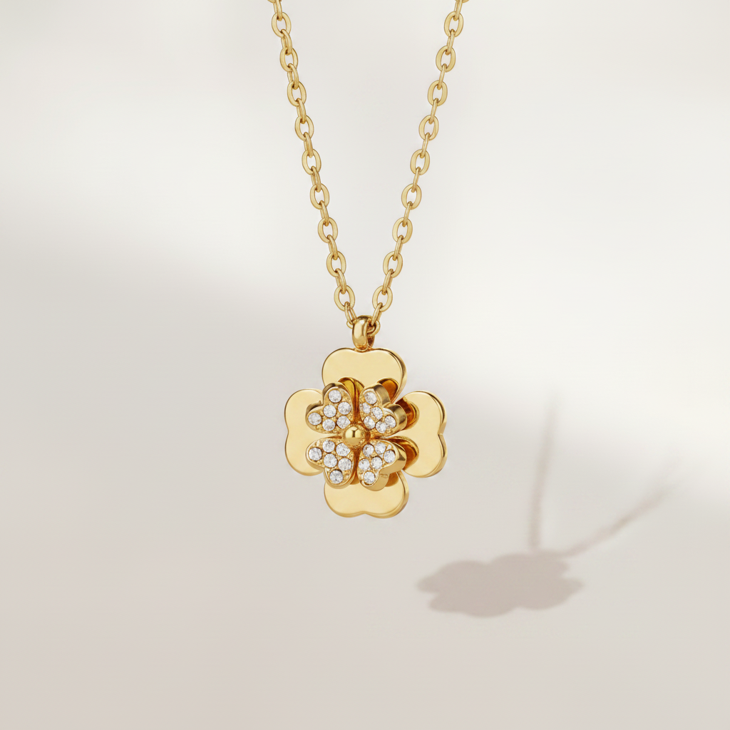 Gilded Petal Necklace For Women - 18K Gold Plated