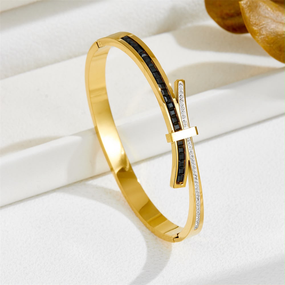 Midnight Vogue Bangle For Women - 18K Gold Plated