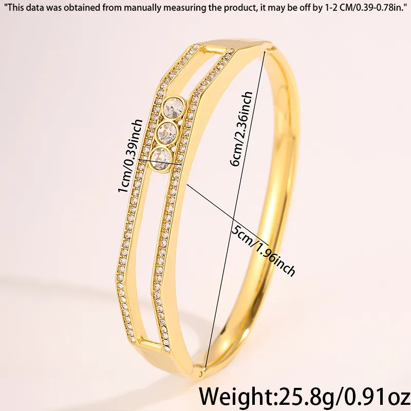 Isla Crystal Bangle for Women - 18K Gold Plated