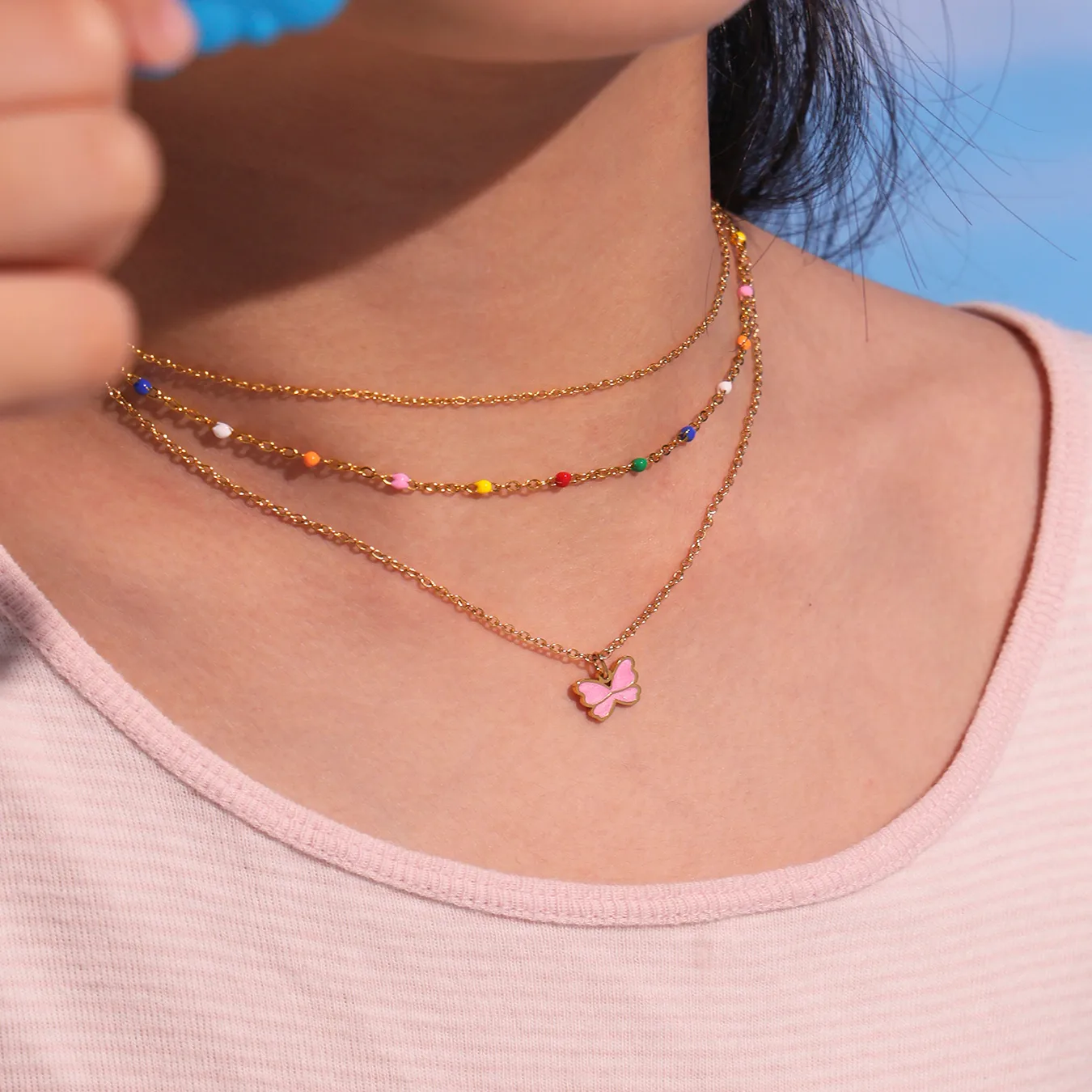 Rosy Wings Full Set Jewelry For Kids - 18K Gold Plated