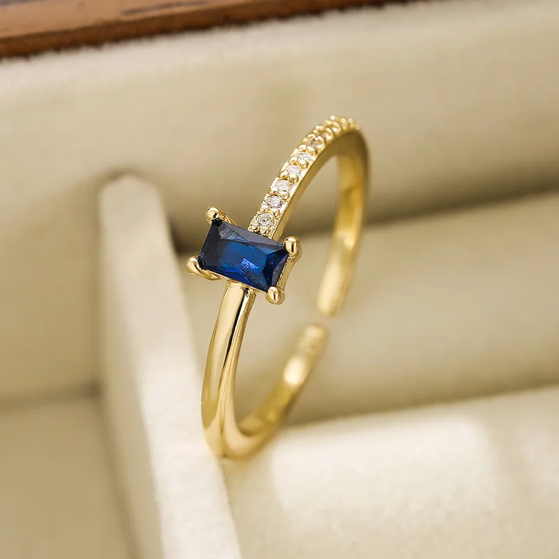 Cavella Blue Ring For Women - 18K Gold Plated
