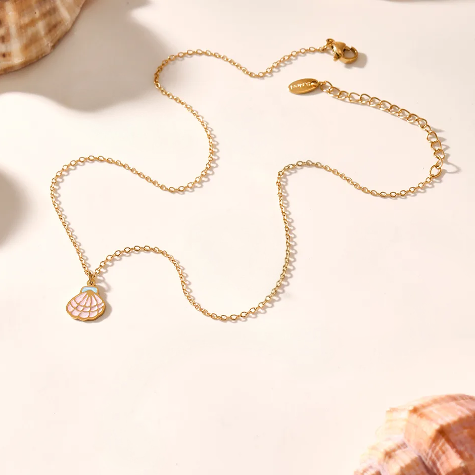 Aquaria Seashell Necklace for Kids - 18K Gold Plated