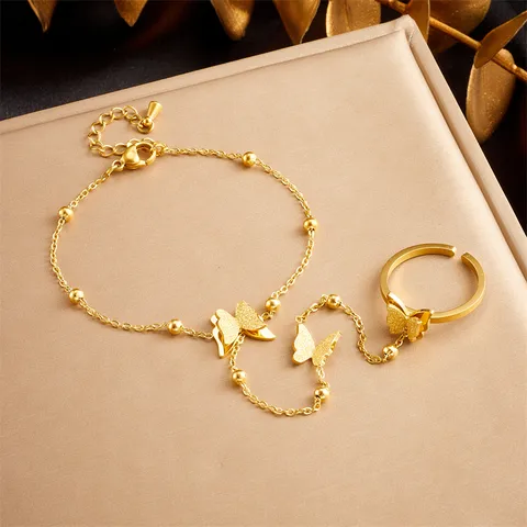 Mariposa Gold Hand Chain for Women - 18K Gold Plated