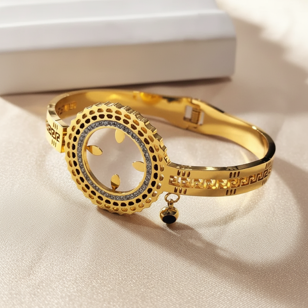 Alma Dorada Bangle For Women - 18K Gold Plated