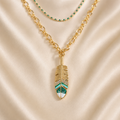 Nomad Feather Necklace for Women - 18K Gold Plated