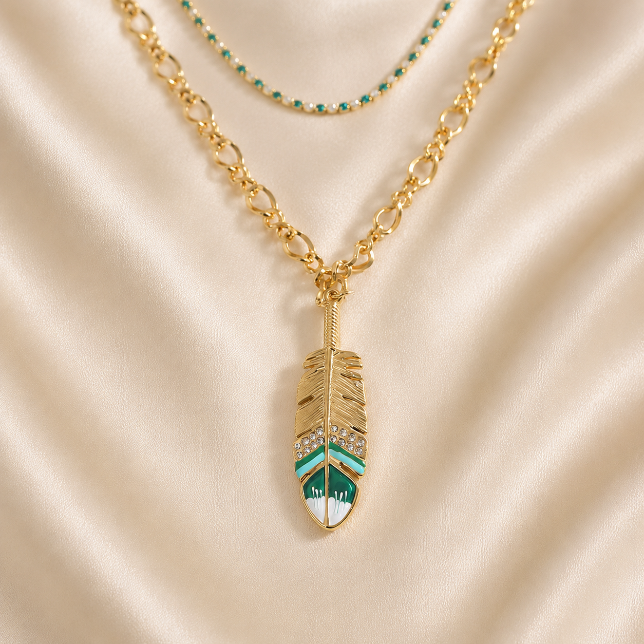 Nomad Feather Necklace for Women - 18K Gold Plated