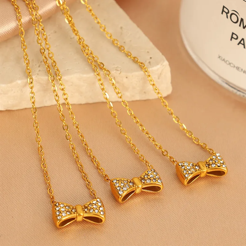 Velline Bow Necklace For Women - 18K Gold Plated
