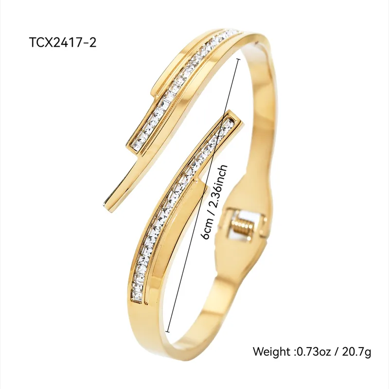 Seraphine Crystal Bangle For Women - 18K Gold Plated