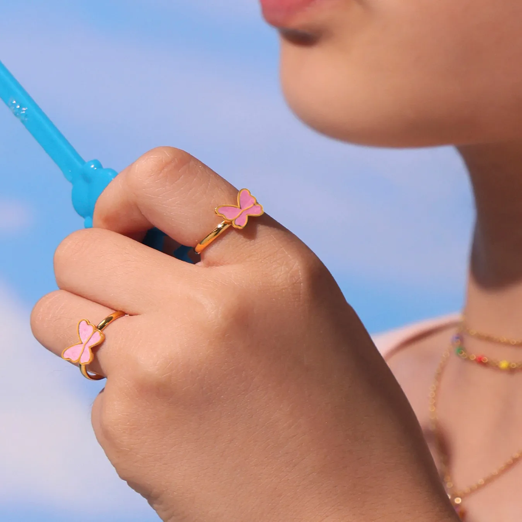 Rosy Wings Ring For Kids - 18K Gold Plated