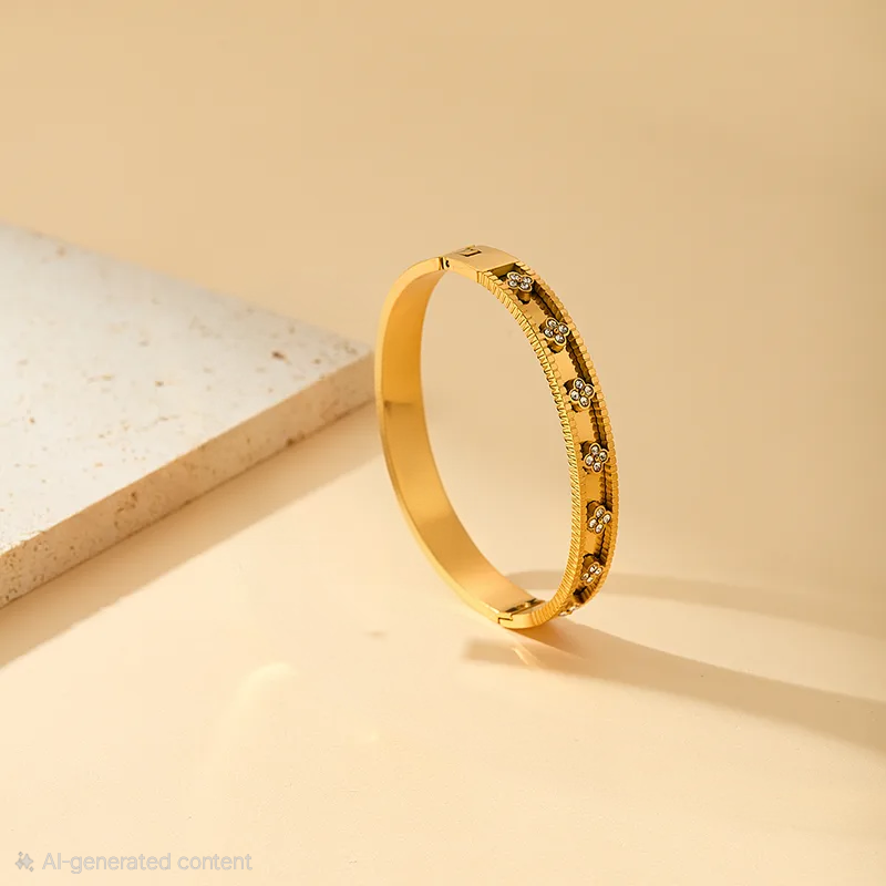 Blossom Grace Bangle for Women - 18K Gold Plated