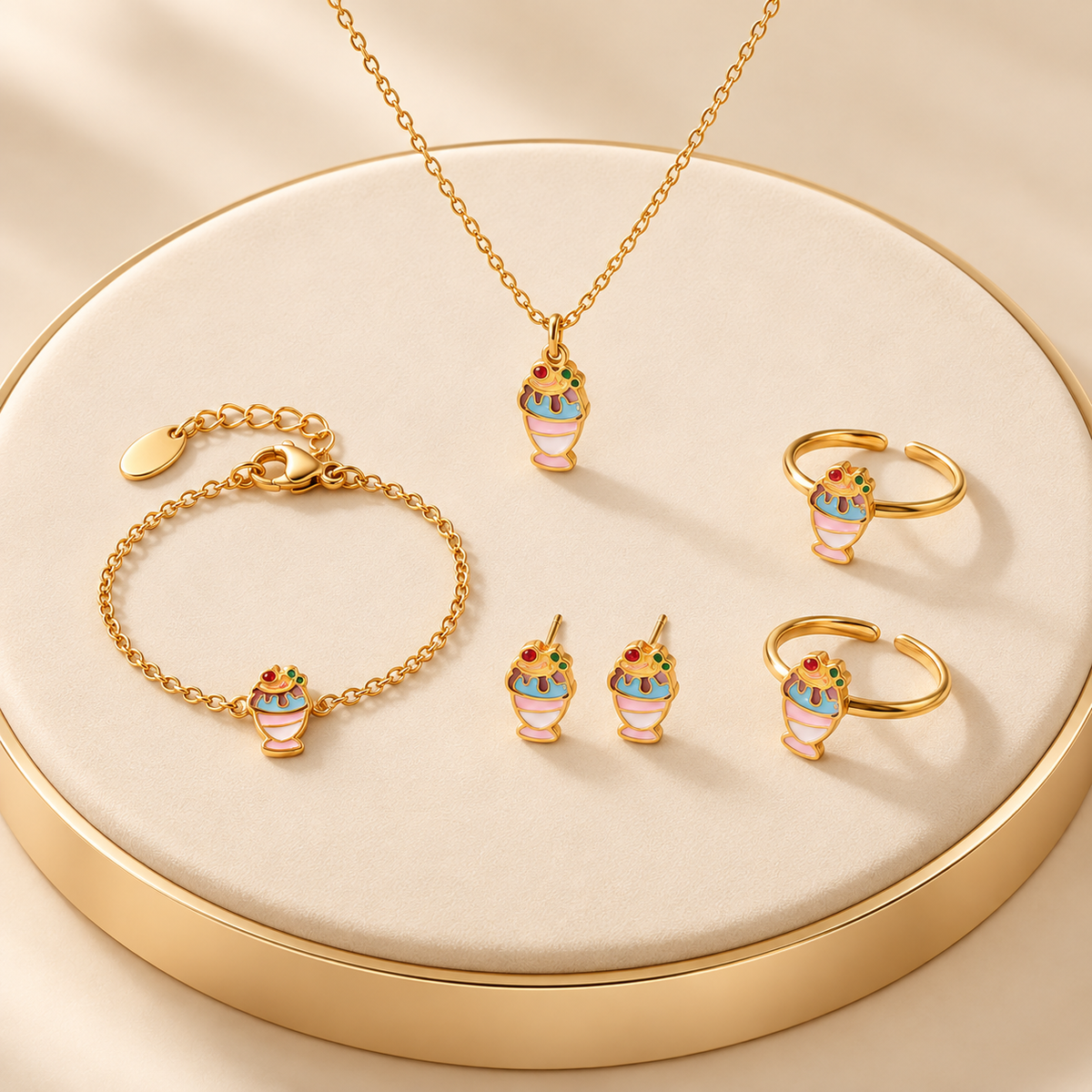 Frosty Sundae Full Set Jewelry for Kids - 18K Gold Plated