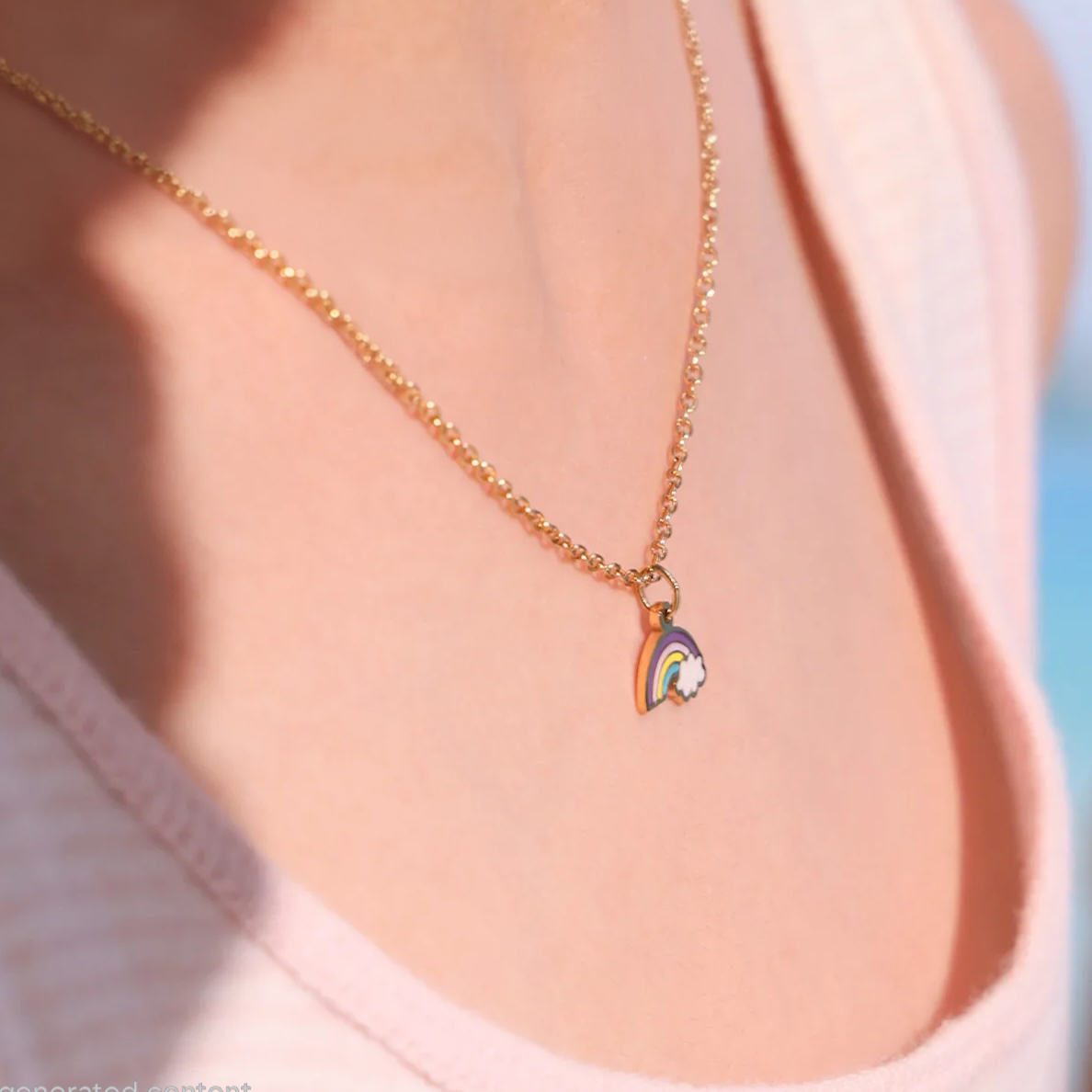 Rainbow Dream Necklace For Kids - 18K Gold Plated