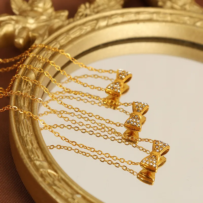 Velline Bow Necklace For Women - 18K Gold Plated