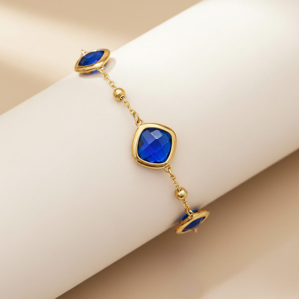Reina Zafiro Bracelet For Women- 18K Gold Plated