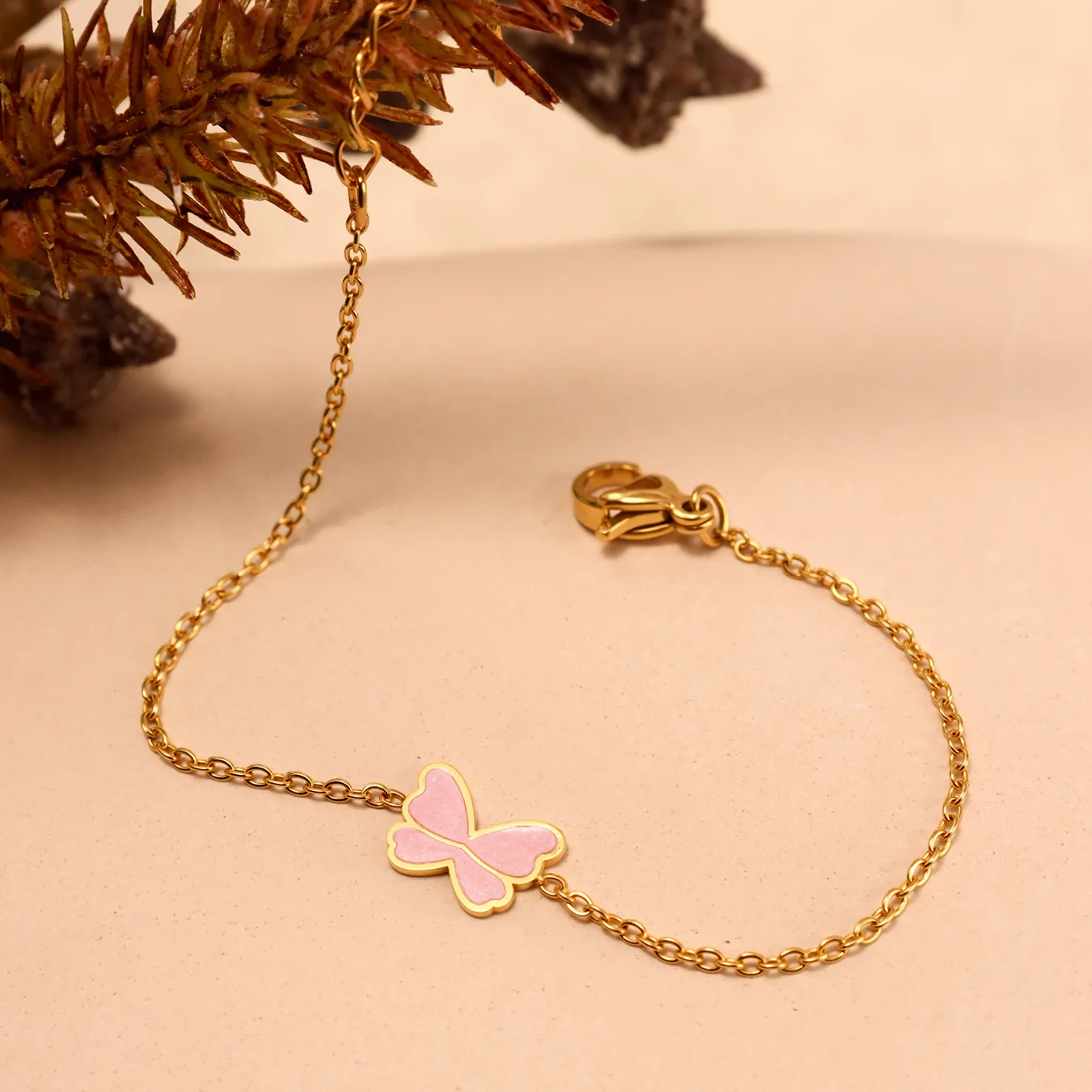 Rosy Wings Bracelet For Kids - 18K Gold Plated