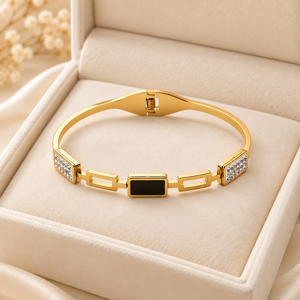 Terra Nigra Bangle for Women -18K Gold Plated