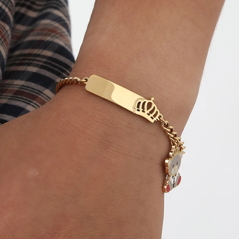 Royal Teddy Bracelet For Kids - 18K Gold Plated