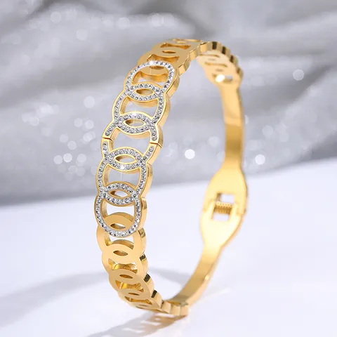 Onda Lieve Bangle for Women - 18K Gold Plated
