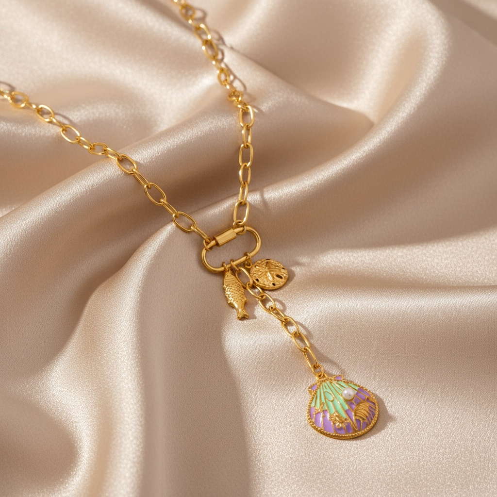 Perla Maris Necklace For Women - 18K Gold Plated