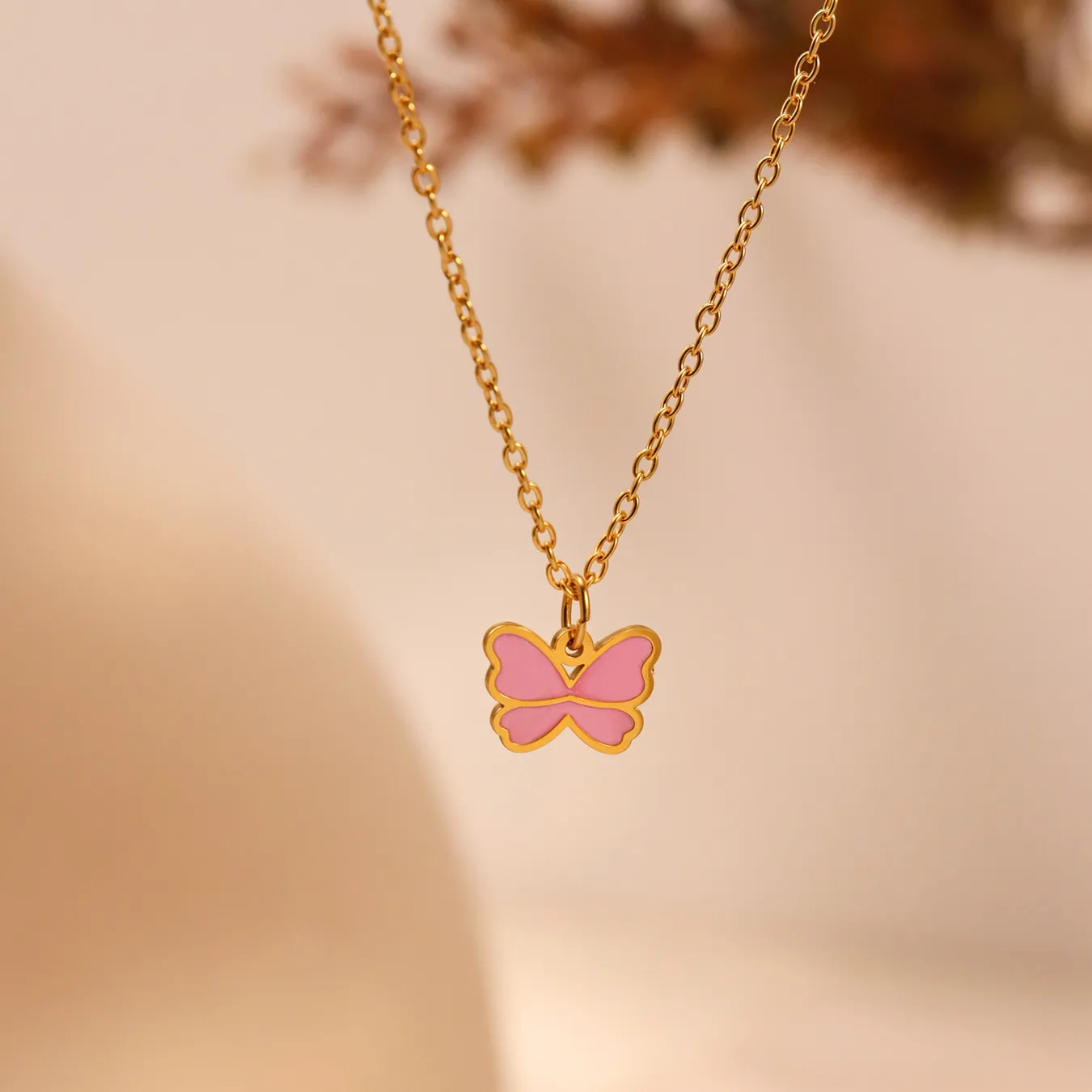 Rosy Wings Necklace For Kids - 18K Gold Plated