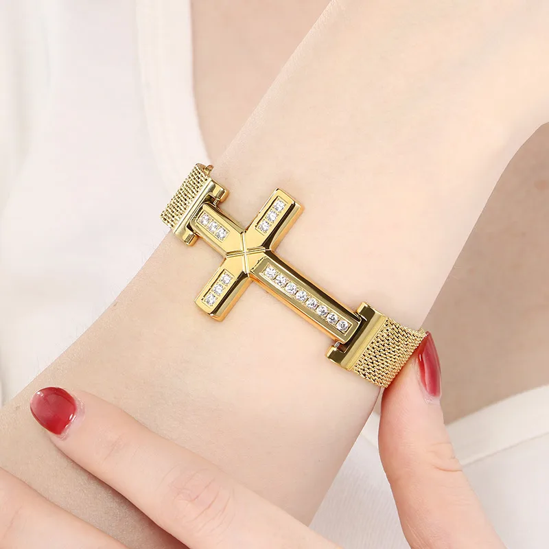Divina Cross Bracelet For Women - 18K Gold Plated