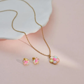 Premium Pastel Flower Kids Jewelry Combo - 18K Gold Plated