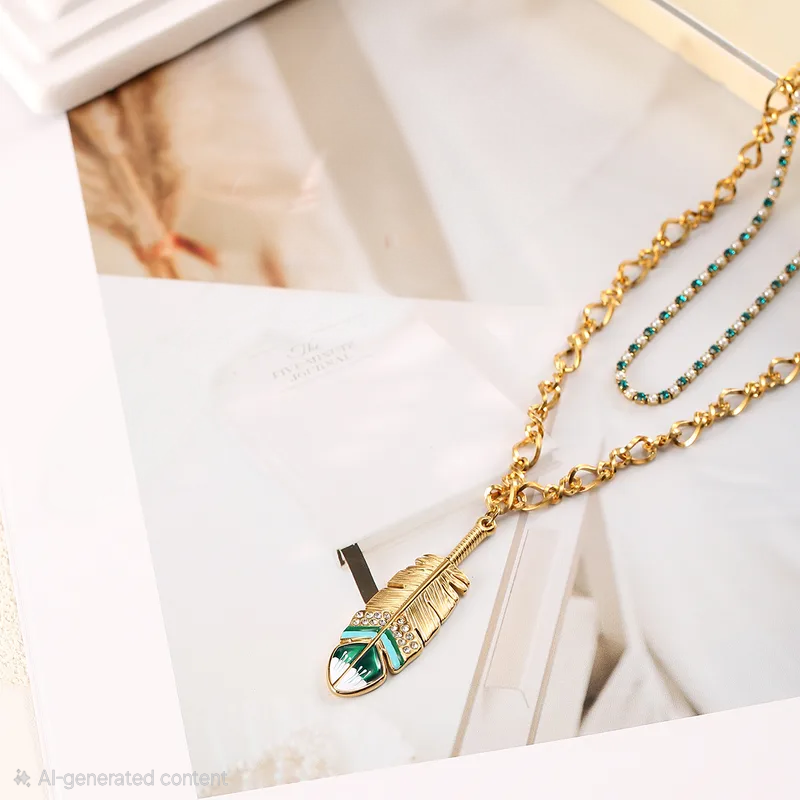 Nomad Feather Necklace for Women - 18K Gold Plated