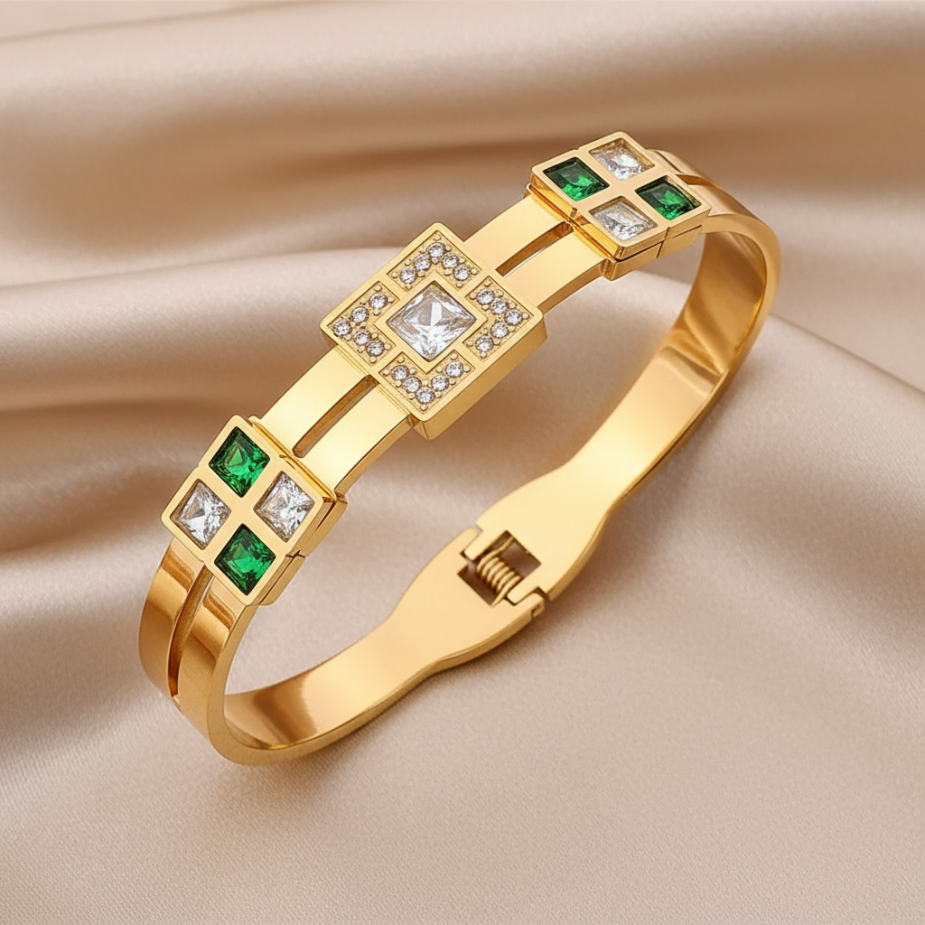 Eclat Royale Bangle For Women - 18K Gold Plated