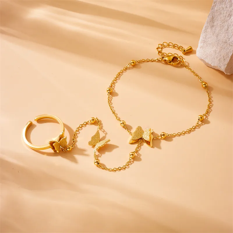 Mariposa Gold Hand Chain for Women - 18K Gold Plated