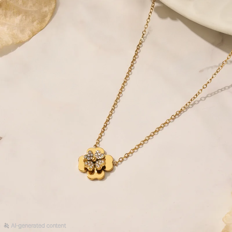 Gilded Petal Necklace For Women - 18K Gold Plated