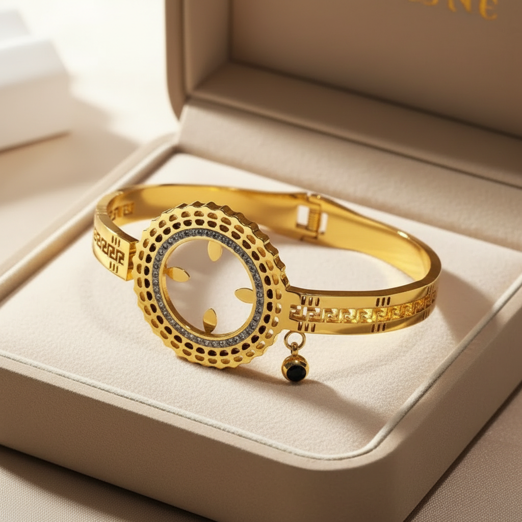 Alma Dorada Bangle For Women - 18K Gold Plated