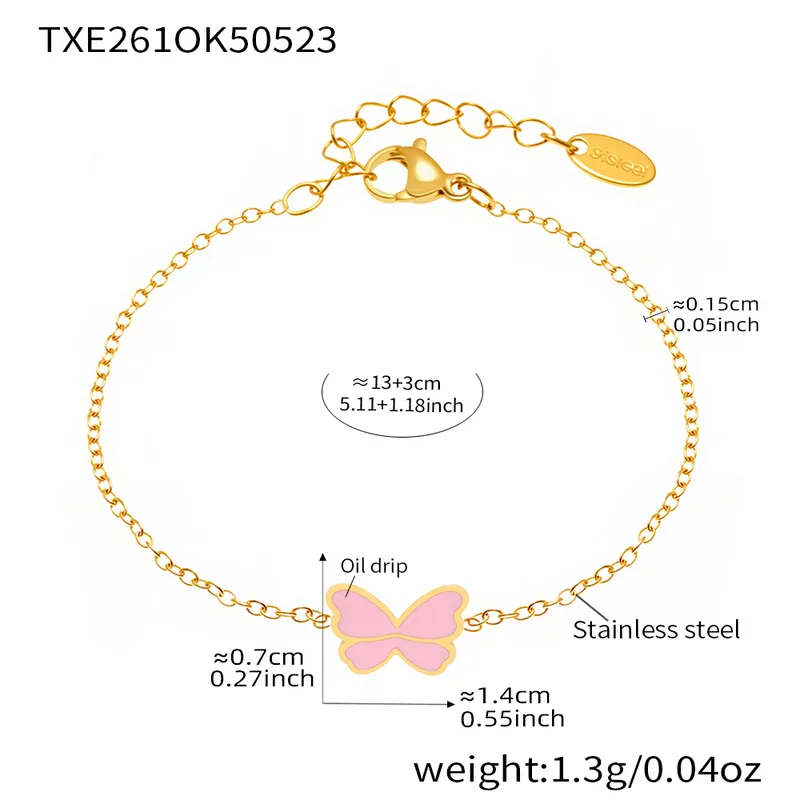 Rosy Wings Bracelet For Kids - 18K Gold Plated