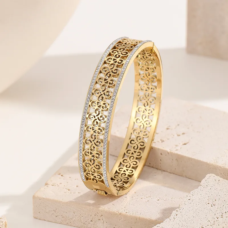 Haiku Fawn Bangle for Women - 18K Gold Plated